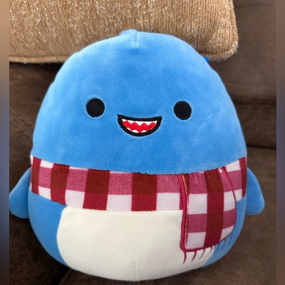 Kellytoy Other - Squishmallows REY THE SHARK blue with scarf Plush 11” stuffed animal